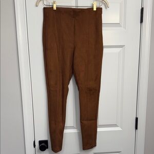 Ann Taylor Rich Brown Faux Suede Ankle Pants